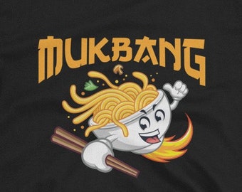 Mukbang Unisex T-Shirt - Eating food online, ASMR, Autonomous sensory meridian response, relaxing tingle, brushing sounds, binge eating