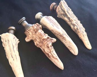 Deer Antler Tip Knob: Cabin Cabinet Pull, Man Cave Decor, ethically sourced antler handle