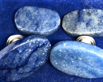 Blue Aventurine stone knob, Aventurine polished knob, rock knob, stone pull, dresser rock knobs, stone polished knob, cabin knobs