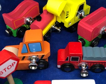 Botões de veículos de madeira de brinquedo, botões de caminhão de brinquedo de presente de Natal, botões de caminhão de brinquedo infantil, botões de brinquedo infantil, botões de caminhão de bombeiros, botões de construção