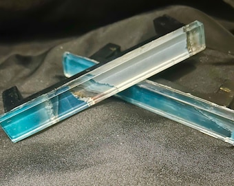 Watercolor Glass Cabinet Pulls: Ocean Blue Beach House Decor, Seaside inspired handles. NOW 30 percent off custom orders over 75 dollars