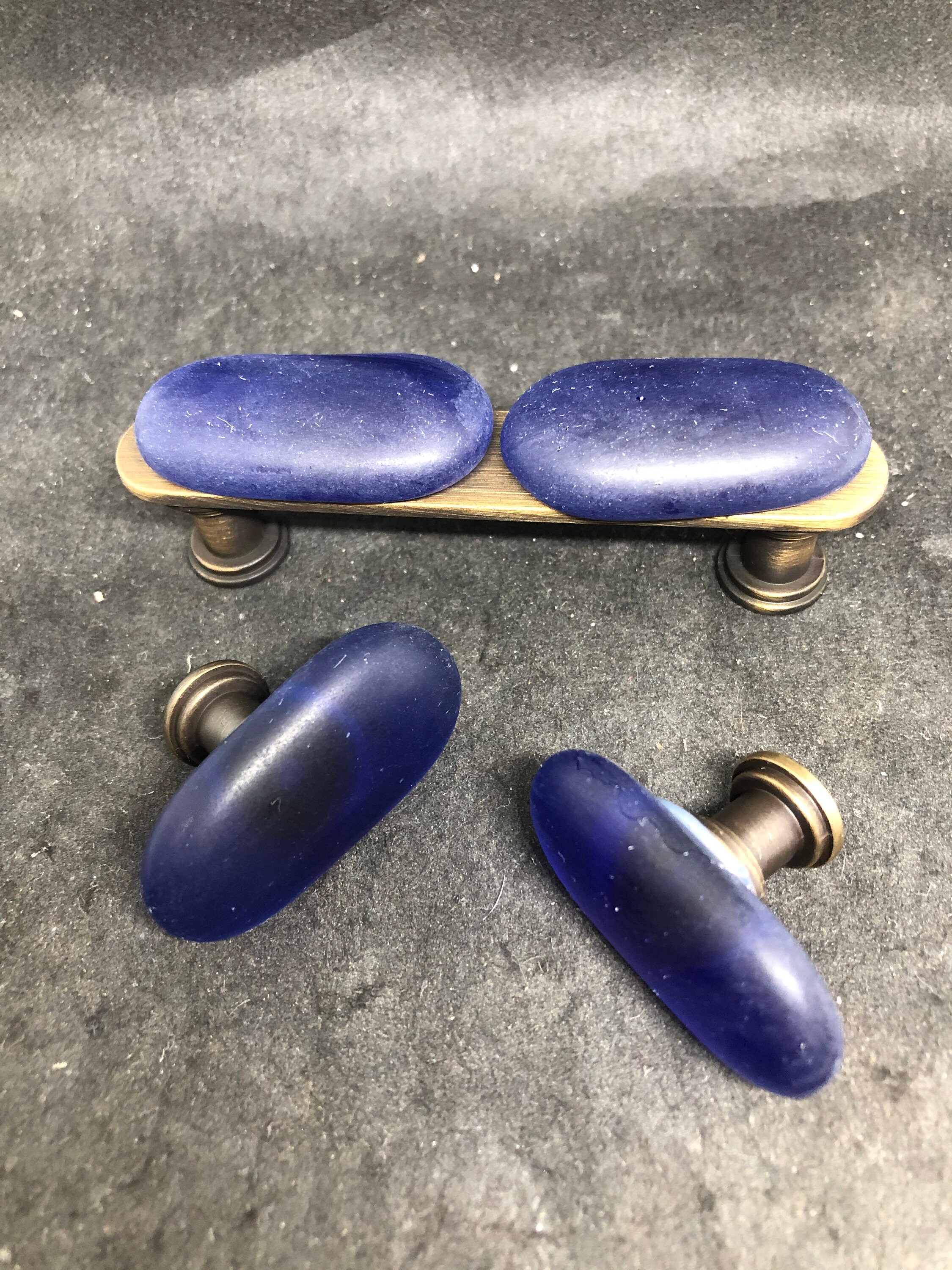 Sea glass knobs ocean glass knobs handmade glass knobs Etsy