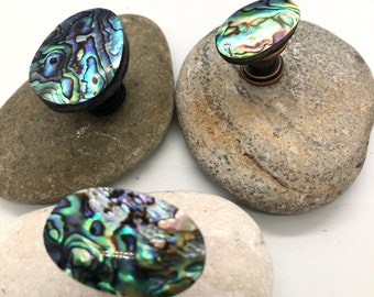 Puxadores de concha de abalone paua, 25% de desconto! Na compra de 35 dólares ou mais, puxadores de pérola branca, puxadores de abalone oceânico, puxadores de abalone
