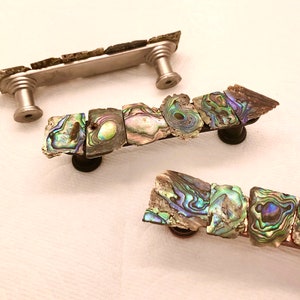 Abalone cabinet door pulls, 25% off! real abalone shell pulls, beach theme pulls, drawer pulls, shell pulls, beach house pulls