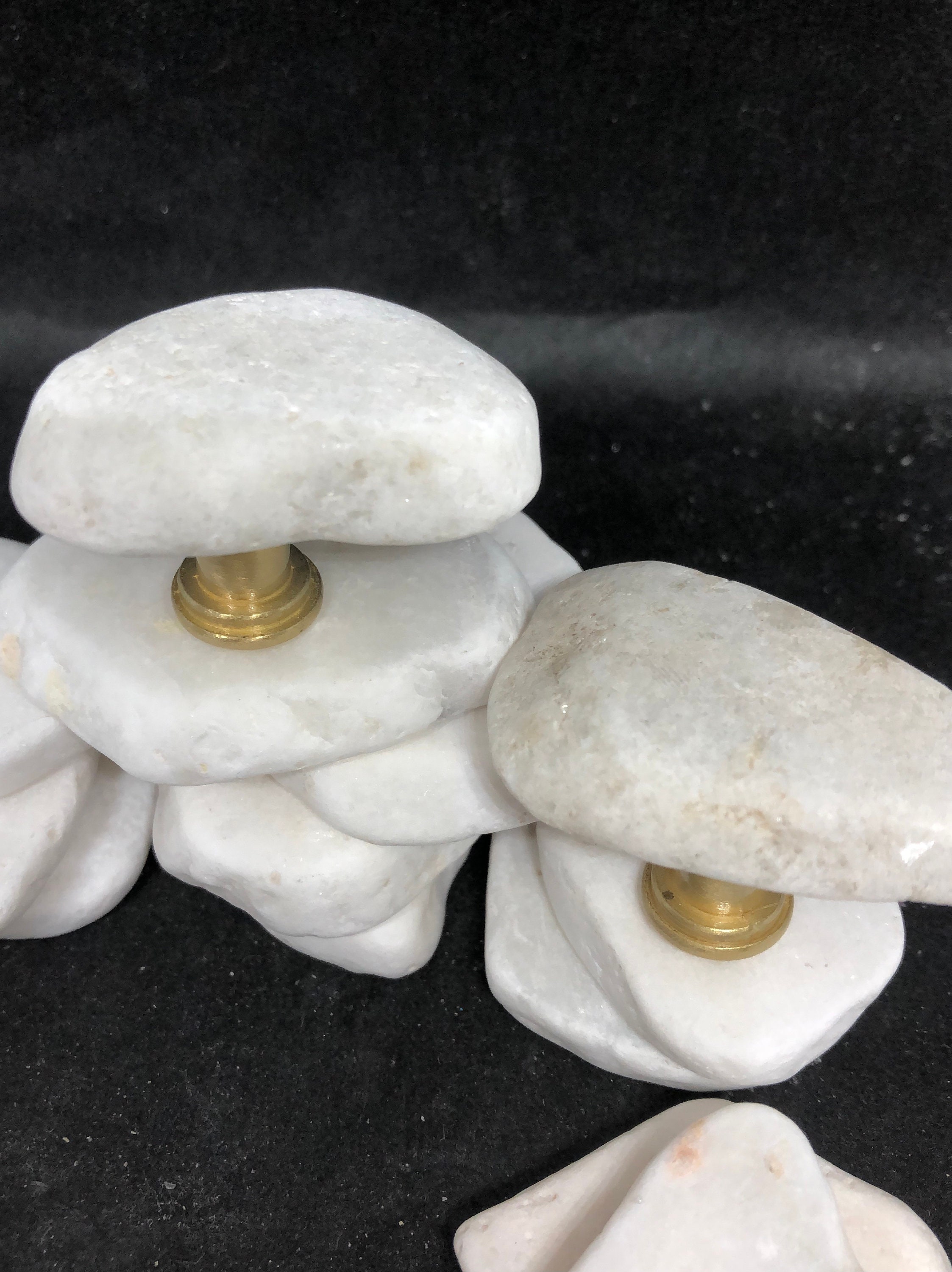 White raw marble knobs 1 carrara marble knobs white rock Etsy