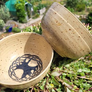 Pottery bowl, cereal bowl with Celtic knot, tree of life, Yggdrasil approx. 500ml image 5