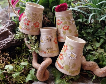 Small vase, daisy vase with hyacinths, dog rose