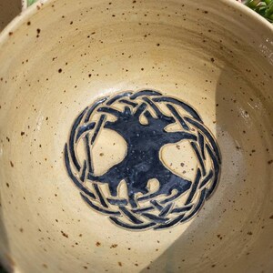 Pottery bowl, cereal bowl with Celtic knot, tree of life, Yggdrasil approx. 500ml image 3