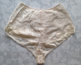 Burlesque Red Satin Cream Lace French Cami Knickers Tap Pant Panties Size 12-14