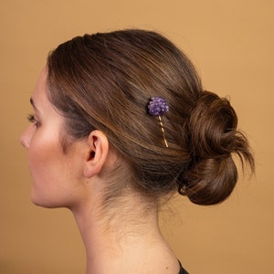 Charming delicate amethyst cluster hair pins image 3