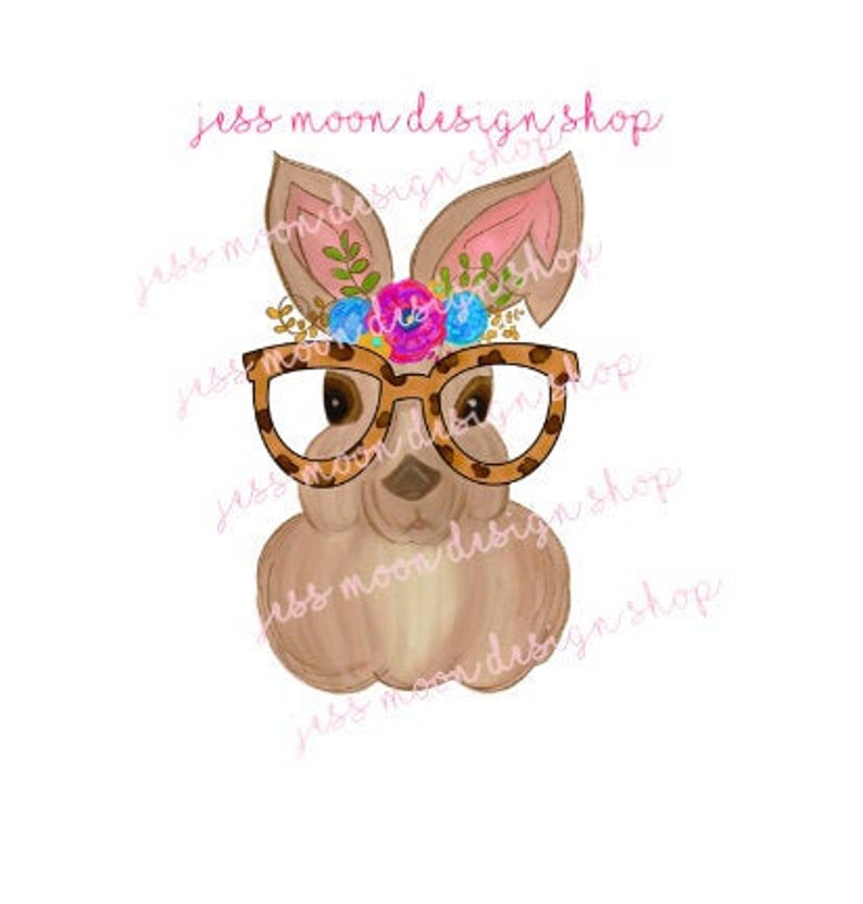 Download Easter Bunny with Leopard Glasses PNG INSTANT DOWNLOAD | Etsy
