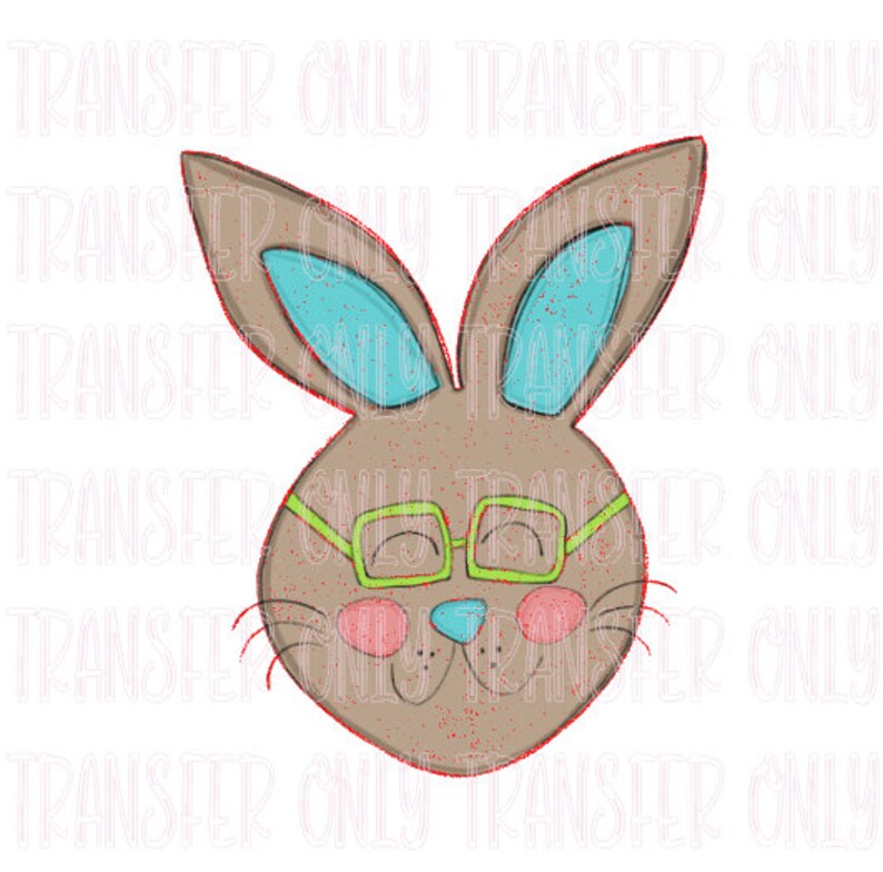 Easter Bunny Fees Max 60% OFF free with Glasses Sublimation Transfer Ready He to Press