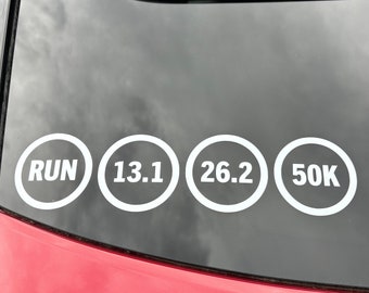 Run Distance 5k 10 Half Marathon Marathon Ultramarathon 2.75" Circle Decals
