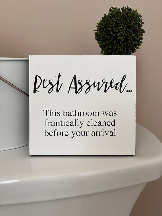 Clean Bathroom Sign Funny Bathroom Sign Bathroom Humor | Etsy