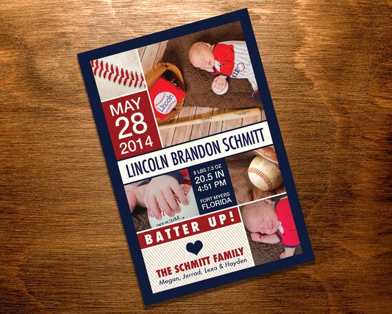 baseball birth announcement