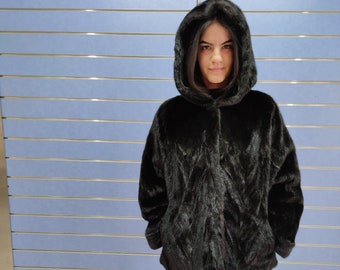 ブラックミンクファーシェブロンケープ - コペンハーゲンファー - Etsy