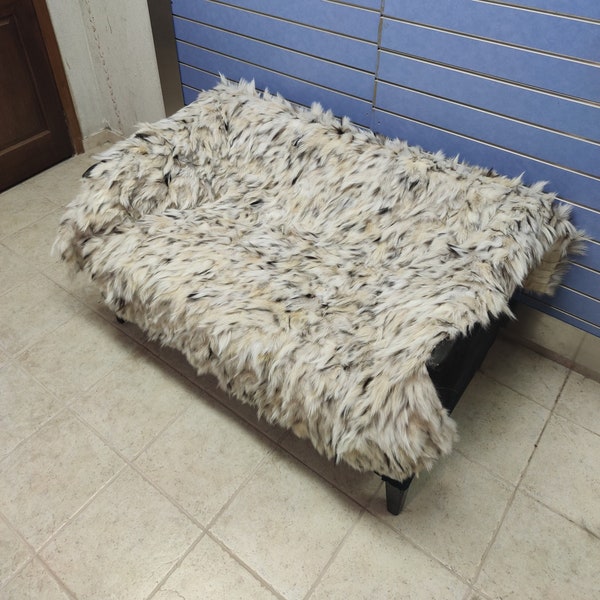 Luxury Lynx Fur Throw Real Lynx Blanket Genuine Bedspread / Blanket