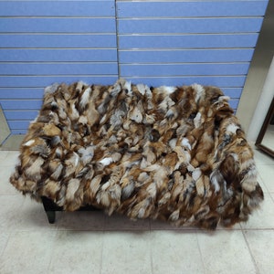 Luxus Rot / Gold Fuchs Fell Wurf Echt Rot Fuchs Pelzdecke / Tagesdecke
