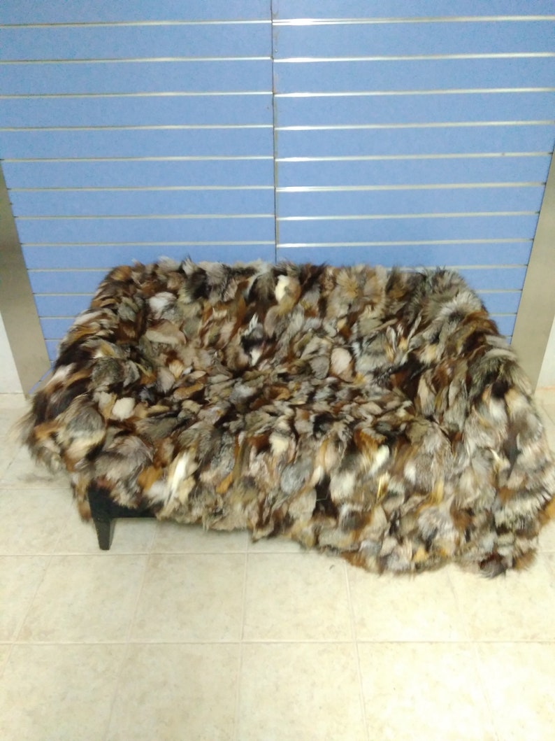 Luxury Fox Fur Throw Real Fox Fur Blanket / Bedspread Etsy