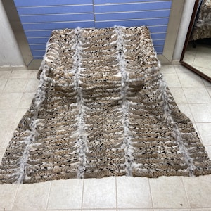 Luxury Lynx Fur Throw 100% Real Lynx Blanket KINGSIZE Bedspread