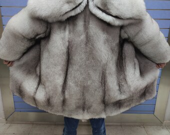Luxury Full Skin Doublesided Blue Fox Fur Mens Coat Real Fur Luxury Full Skin Doublesided Blue Fox Fur Mens Coat Real Fur