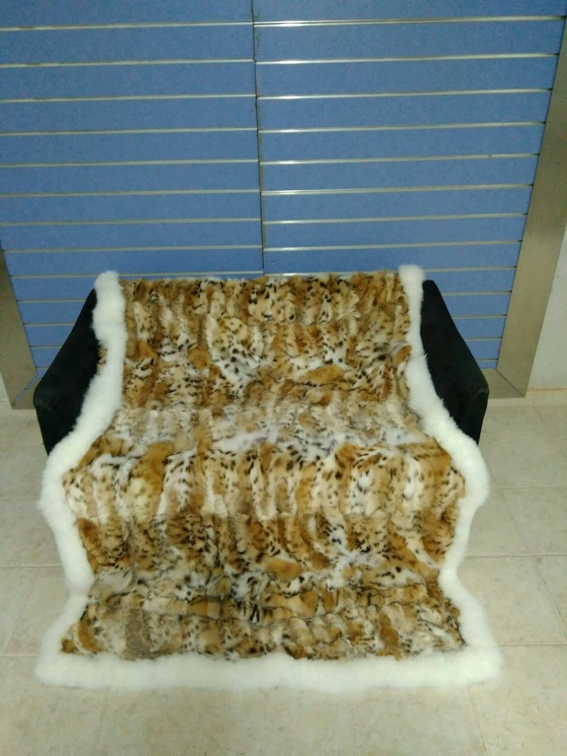 Luxury Lynx Fur Throw 100 Real Lynx Blanket Genuine Bedspread With Fox