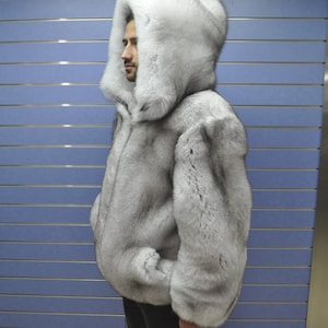 Luxury Full Skin Blue Fox Fur Mens Jacket Real Fur Bomber Skin - Etsy