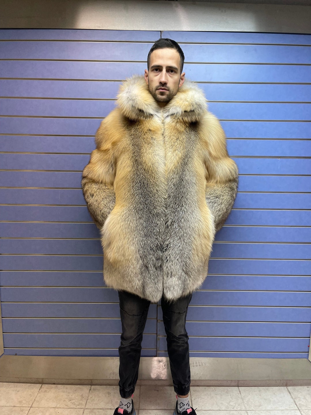 メンズ ファー ジャケット ブゾン SCHOTT NYC LEOPARD RETRO FUR PEA COAT ショット メンズ ファー