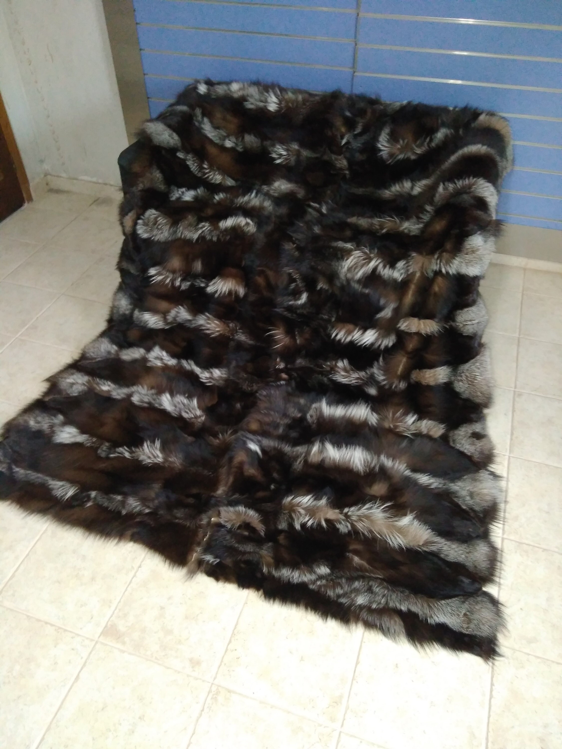 Luxury Crystal Fox Fur Throw Real Fox Fur Blanket / Bedspread Etsy