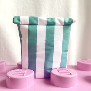 Mini lunch bag, imperméable, rayures vertes