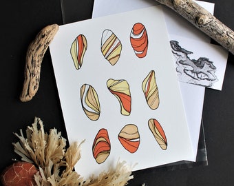 Pebble Illustration A5 Giclée Print Yellow Sandstones Pebble Illustration A5 Giclée Print Yellow Sandstones