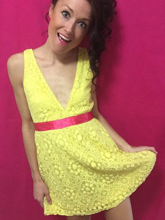 yellow lace summer dress
