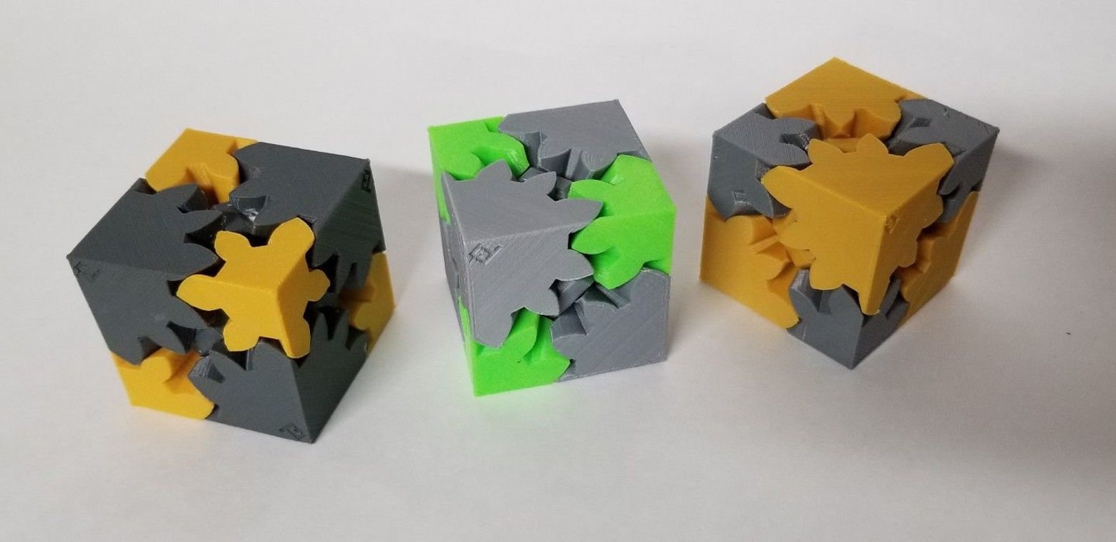3D Printed Gear Cube Coarse Tooth Etsy
