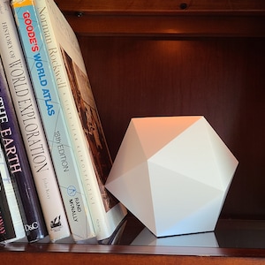 3D Printed Icosahedron Platonic Solid Bookend