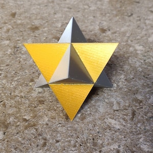 Medium 3D Printed 2-color Stellated Octahedron AKA Star Tetrahedron