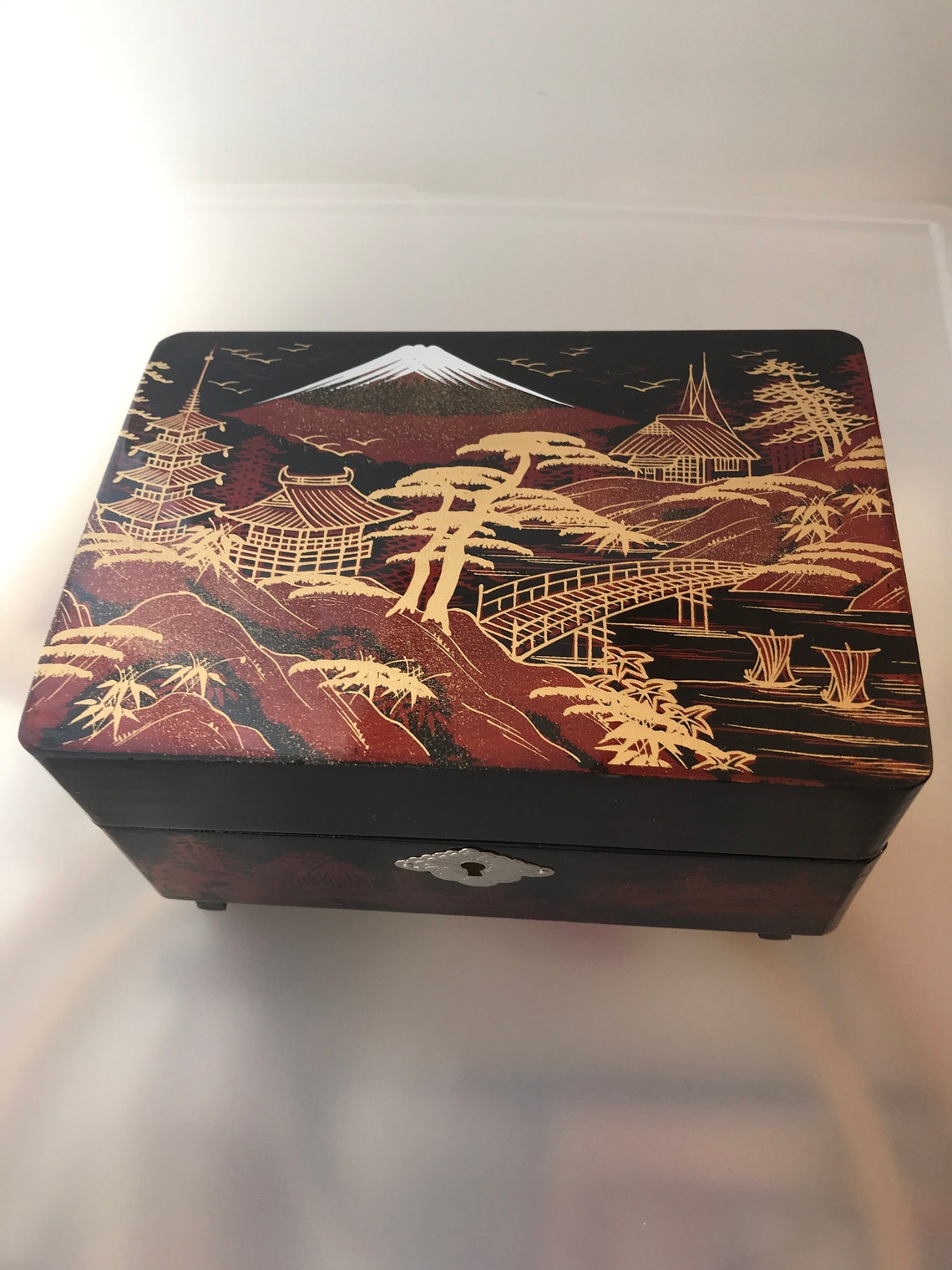 Vintage Japanese Lacquered Music Box Etsy