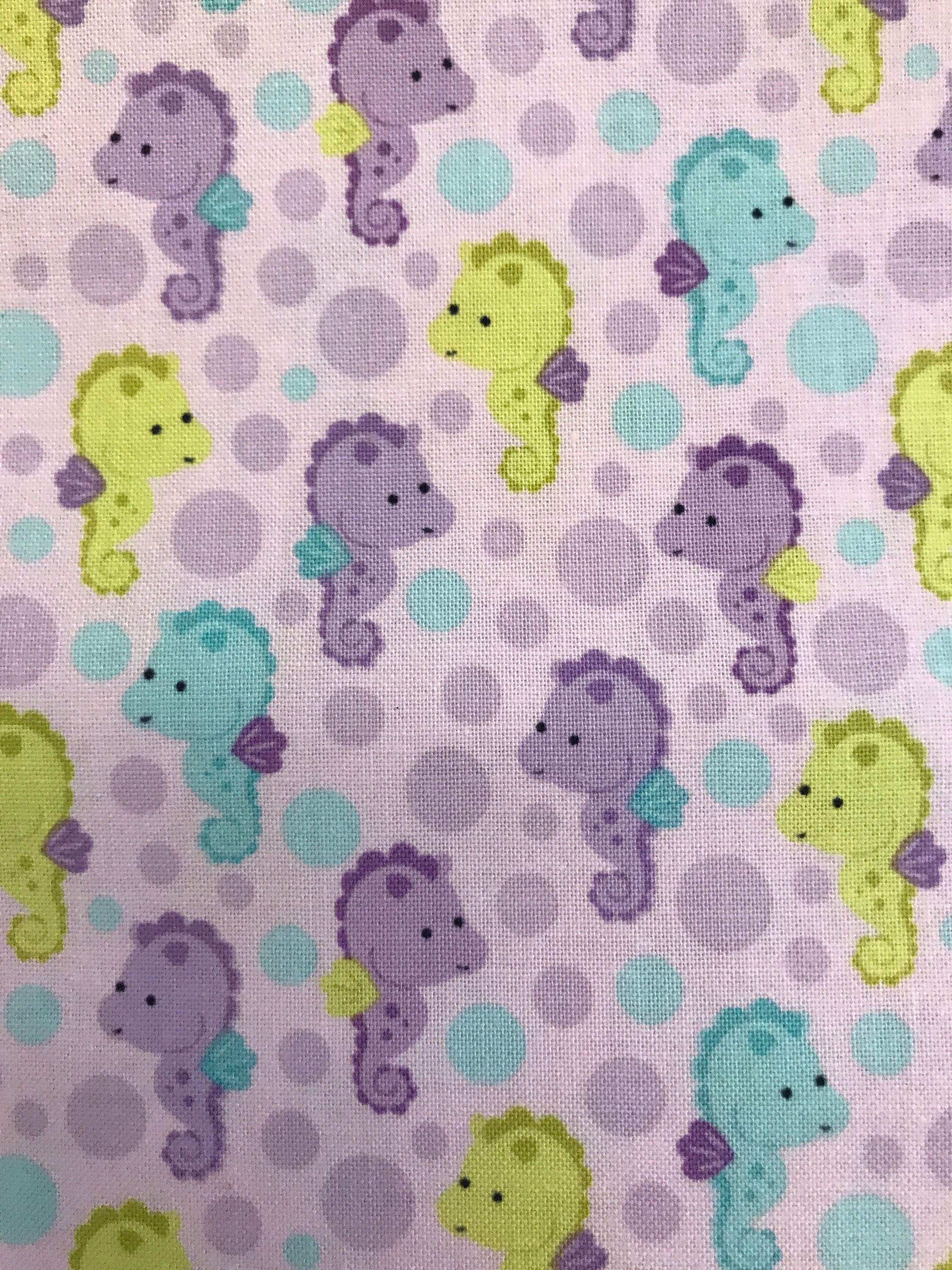 Fabric with Seahorse print Sold in one yard increments Etsy
