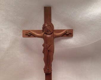 Crucifix , Jesus on Sandalwood cross.