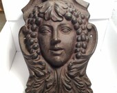 Goddess Face Sculture for Wall Decor or Garden Accent