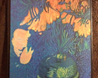 Van Gogh Flowers - Print of my original painting-8 x 10 print on wood by Jerry.