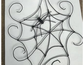 Halloween Decor Spider Web, 24"x30"x.5"  Metal Art,steel. Decorative Halloween Spider Web with Spider, Made of Steel, painted Black. 24"x30"