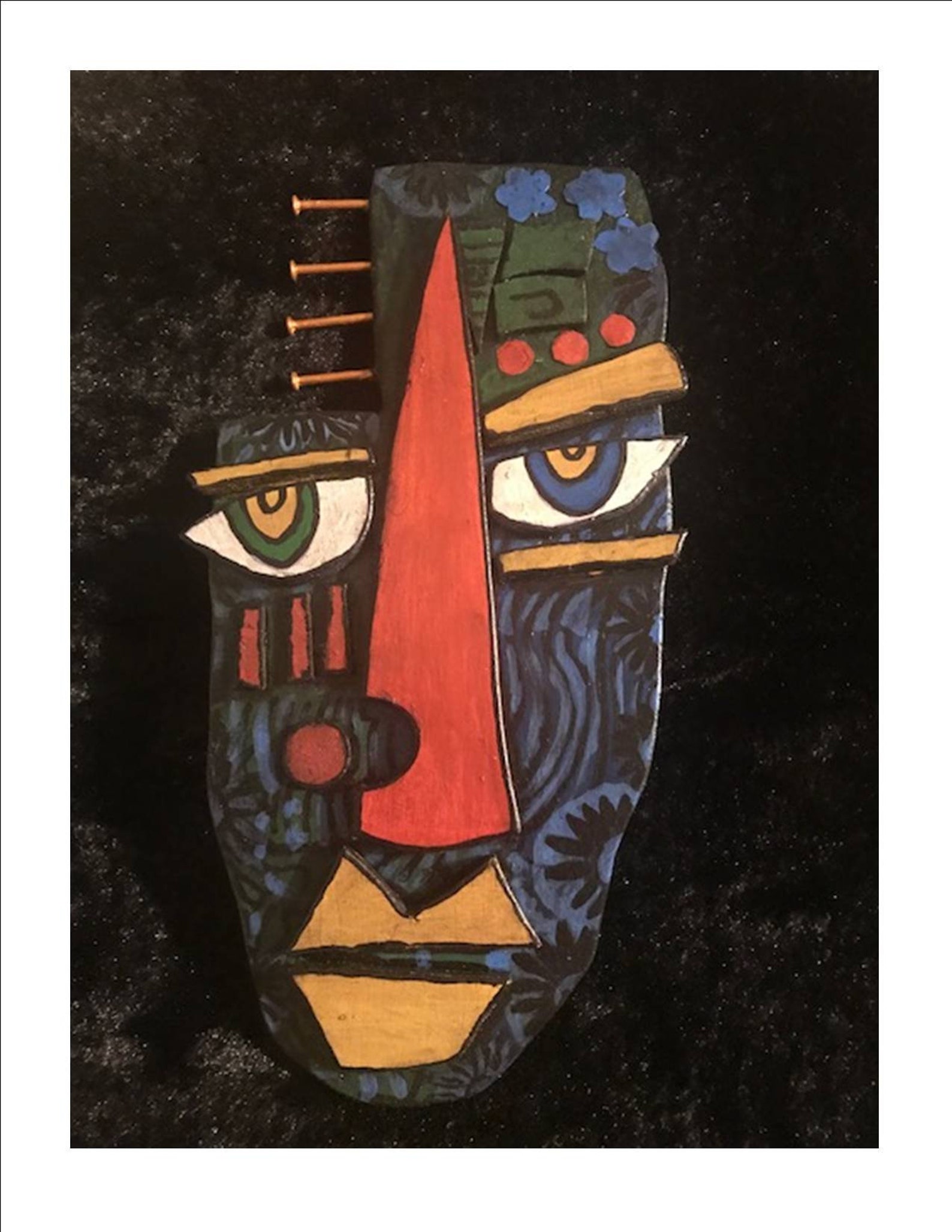 Tribal Mask of wood vividly painted nspired by Tribal mask of | Etsy