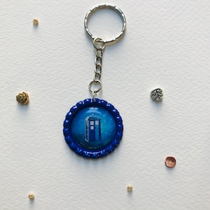 Dr Who fan gift keyring, Tardis keychain