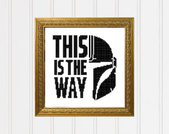 Mandalorian cross stitch pattern Boba Fett cross stitch modern cross stitch star wars pattern star wars cross star wars boba fett