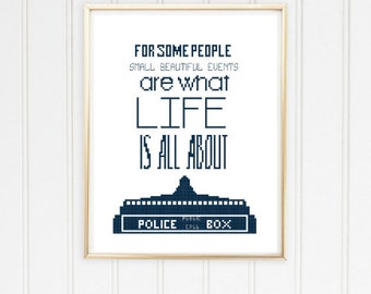 Dr Who cross stitch pattern doctor who craft police box dr who doctor who quote dr who quote pattern stitch doctor who #12-002