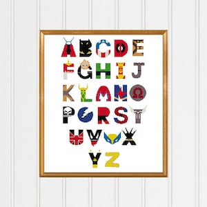 Avengers cross stitch pattern modern cross stitch alphabet counted cross stitch avengers pattern avengers chart cross stitch design #03-002