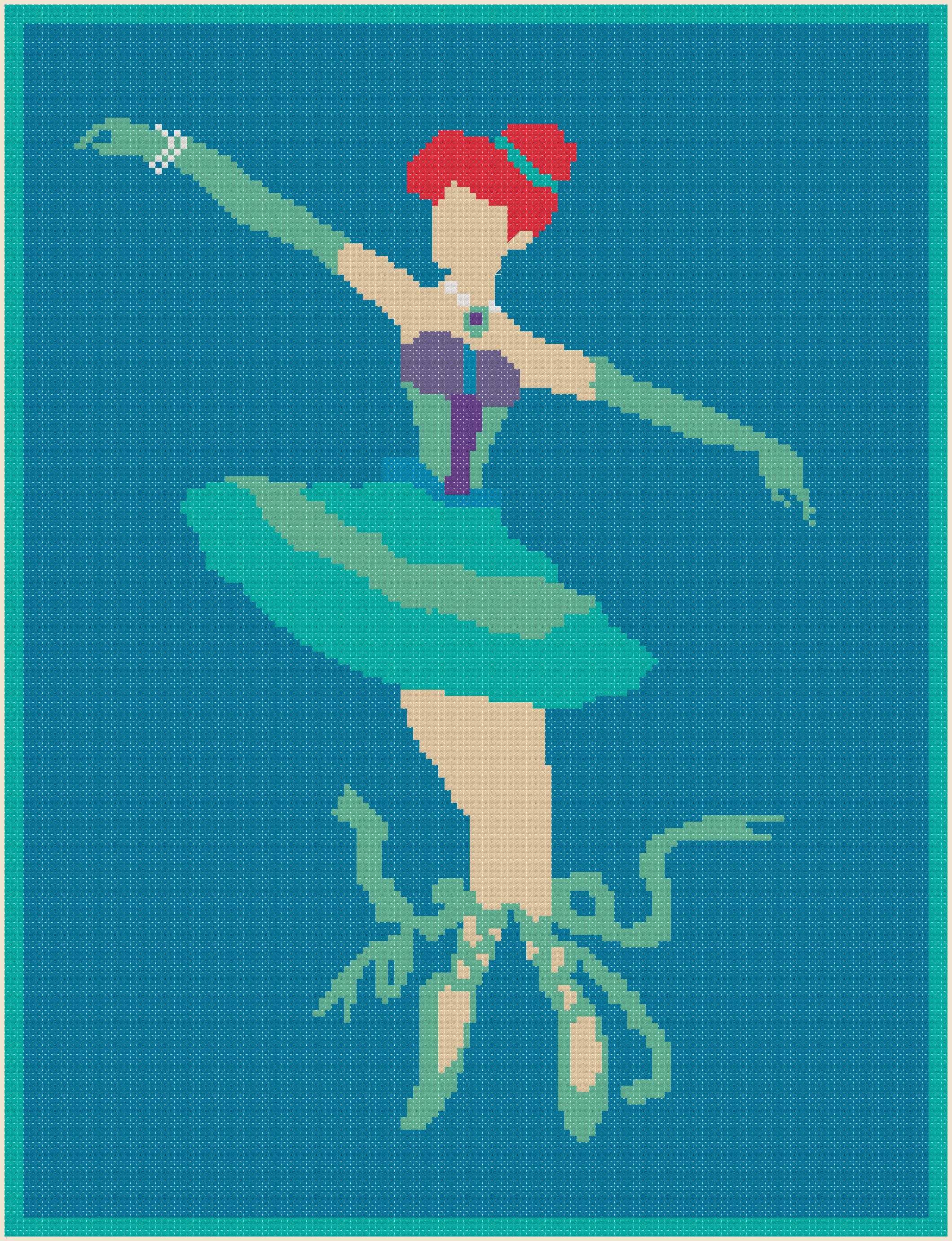 Ariel Cross Stitch disney cross stitch disney princess disney Etsy