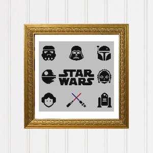 Star Wars Cross Stitch Pattern star wars cross star wars pattern star wars stitch movie cross stitch star wars xstitch#06-016