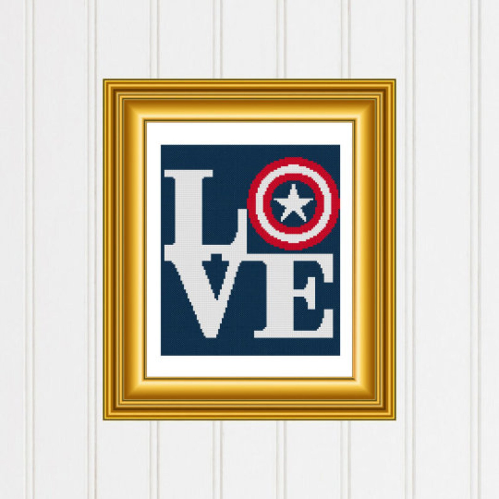 Captain America Shield Cross Stitch Pattern Avengers Cross Chart