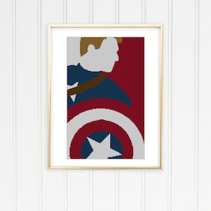 Captain america cross stitch pattern avengers cross chart avengers xstitch marvel cross stitch captain cross stitch 03-009 image 1